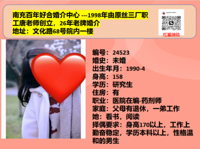 90年未婚女-医院药剂师